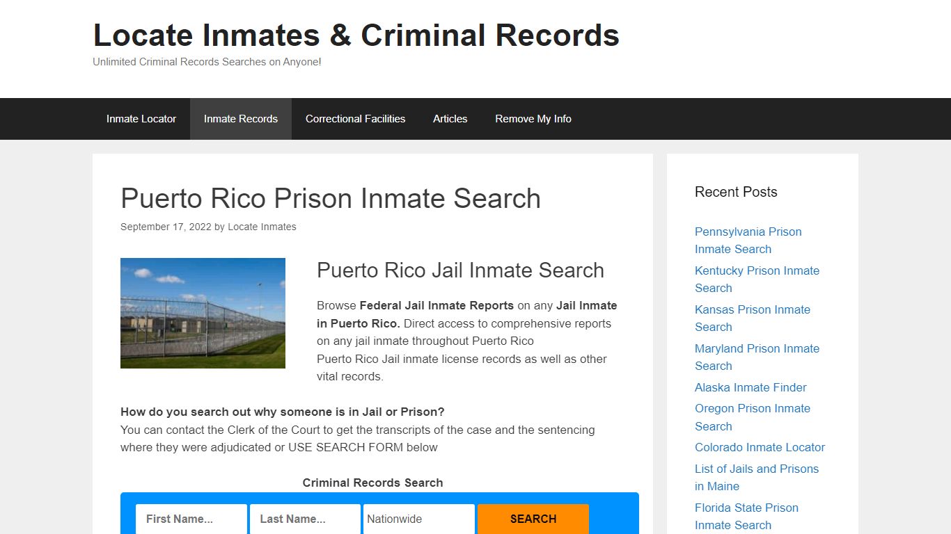 Puerto Rico Prison Inmate Search – Locate Inmates & Criminal Records
